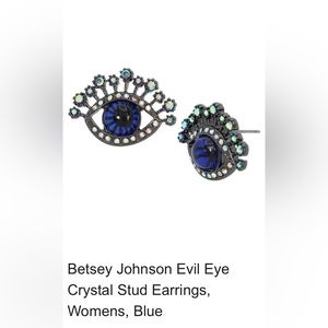 HOST PICK🎉 NWT Betsey Johnson Evil Eye Crystal Stud Earrings - blue